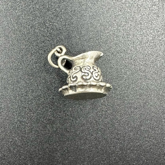 Vintage Sterling Silver Pitcher and Saucer Charm or Pendant - Picture 3 of 4